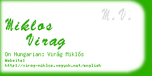miklos virag business card