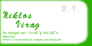 miklos virag business card